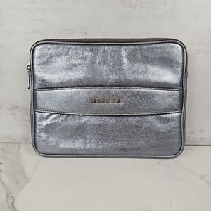 Michael Kors Jet Set Metalic Silver Glittered Tablet/Ipad Work Case
